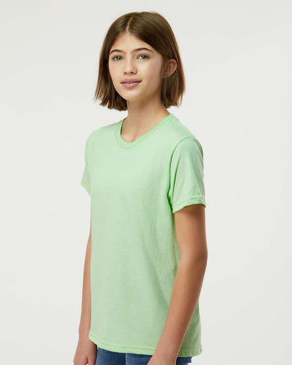 Tultex Youth Fine Jersey T-Shirt 235 #colormdl_Heather Neo Mint