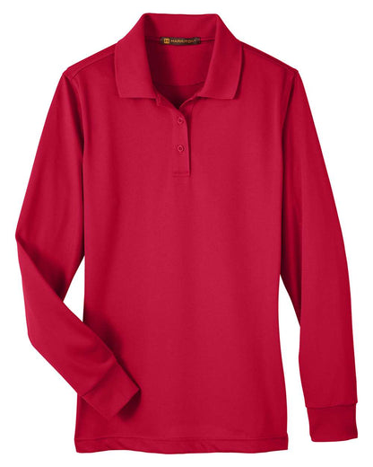 Harriton Women's Advantage Snag Protection Plus IL Long Sleeve Polo M348LW #color_Red