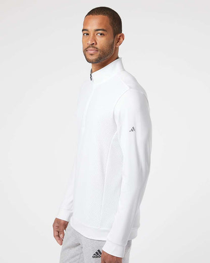 Adidas Men's Textured Quarter-Zip Pullover A295 #colormdl_White