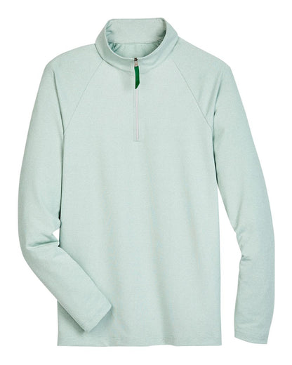 Devon & Jones Men's CrownLux Performance® Clubhouse Micro-Stripe Quarter-Zip Pullover DG480 #color_Kelly Green