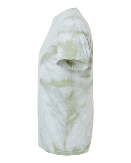 Dyenomite Cyclone Pinwheel Tie-Dyed T-Shirt 200CY #color_Olive Oil