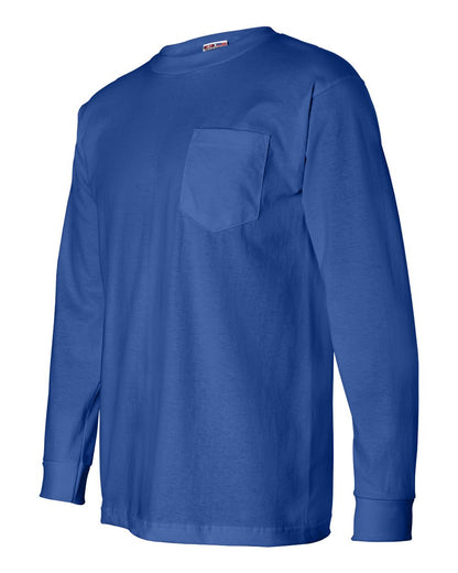 Bayside Unisex USA-Made Long Sleeve Pocket T-Shirt 8100 #color_Royal Blue