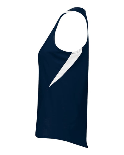 Holloway Women's PR Max Track Racerback Jersey 221335 #color_Navy/ White