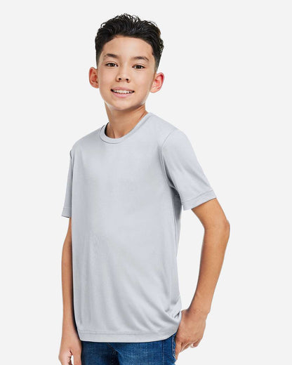 CORE365 Youth Capital Performance T-Shirt CE10Y #colormdl_Platinum