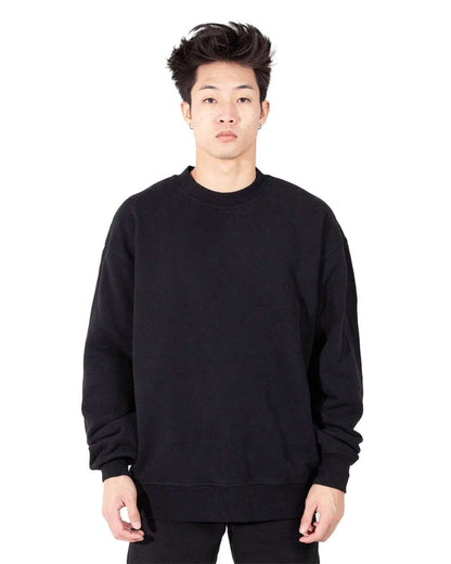 Shaka Wear Men's Los Angeles Garment-Dyed Crewneck Sweatshirt SHGFC #colormdl_Black