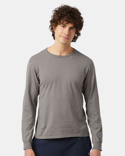 Champion Garment-Dyed Long Sleeve T-Shirt CD200 #colormdl_Concrete