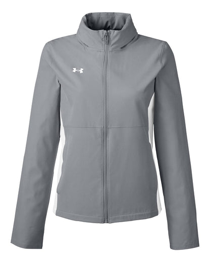 Under Armour Women's Rival Stretch Jacket 1389661 #color_Mod Grey/ White