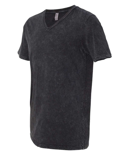 BELLA + CANVAS Textured Jersey V-Neck Tee 3655 #color_Black Mineral Wash