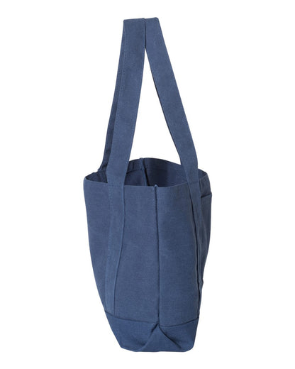 Liberty Bags Seaside Cotton Pigment Dyed Resort Tote 8870 #color_Washed Navy