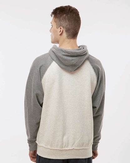 J. America Men's Vintage Heather Hooded Sweatshirt 8885 #colormdl_Oatmeal Heather/ Smoke Heather