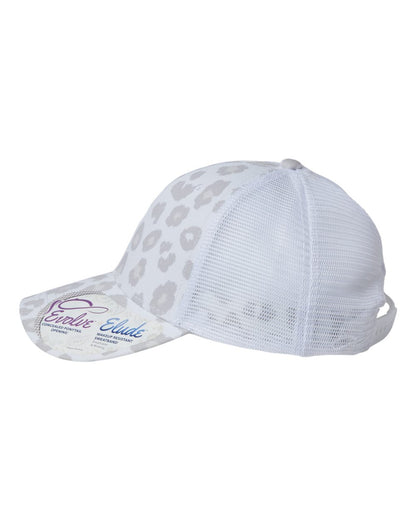 Infinity Her Women's Modern Trucker Cap CHARLIE #color_Snow Leopard/ White