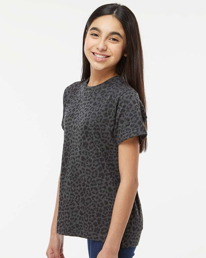 LAT Youth Fine Jersey Tee 6101 #colormdl_Black Leopard