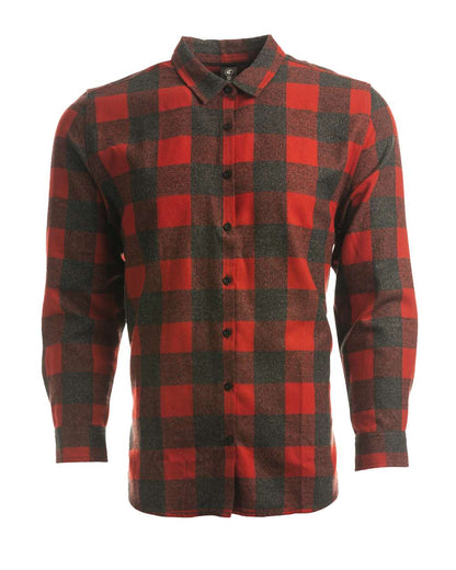 Burnside Women's No Pocket Yarn-Dyed Long Sleeve Flannel Shirt 5212 #color_Red/ Heather Black