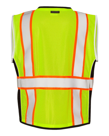 Kishigo Unisex Premium Black Series® Heavy-Duty Vest 1513-1514 #color_Lime