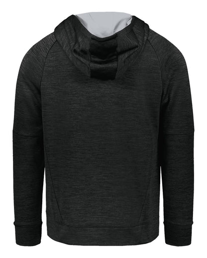 Holloway Youth All-Pro Performance Fleece Hooded Sweatshirt 223680 #color_Black Heather/ Silver