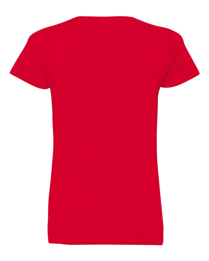 LAT Women's Fine Jersey V-Neck Tee 3507 #color_Red