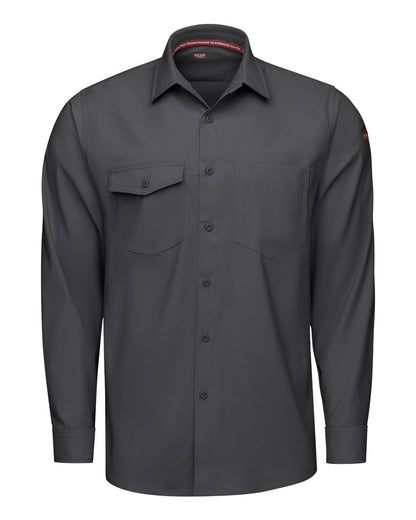 Red Kap Men's Tall Cooling Long Sleeve Work Shirt TSM4T #color_Carbon