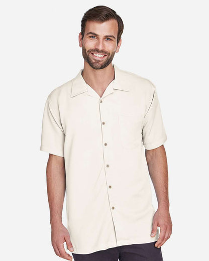 Harriton Men's Bahama Cord Camp Shirt M570 #colormdl_Cream