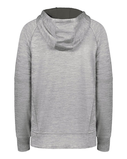 Holloway Women's All-Pro Performance Fleece Hooded Sweatshirt 223780 #color_Athletic Grey Heather/ Iron