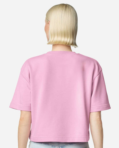 American Apparel Women's French Terry Mid-Length Boxy Top FTCB0 #colormdl_Powder Pink