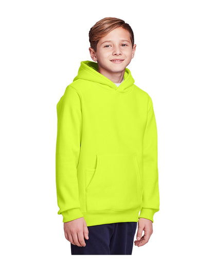Team 365 Youth Zone HydroSport™ Heavyweight Hooded Sweatshirt TT96Y #colormdl_Safety Yellow