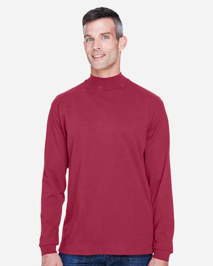 Devon & Jones Unisex Sueded Jersey Mock Neck T-Shirt D420 #colormdl_Crimson