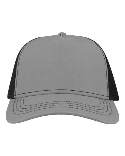 Atlantis Headwear Sustainable Canvas Cap RAPPER #color_Grey/ Black