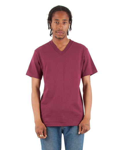 Shaka Wear Unisex V-Neck T-Shirt SHVEE #colormdl_Burgundy