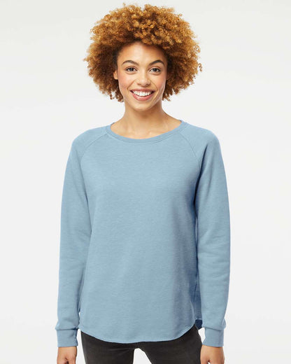 Independent Trading Co. Women's California Wave Wash Crewneck Sweatshirt PRM2000 #colormdl_Misty Blue