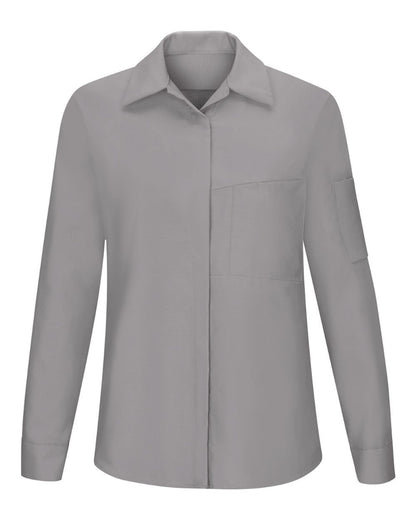 Red Kap Women's Performance Plus Long Sleeve Shop Shirt with Oilblok Technology SY31 #color_Light Grey/ Charcoal