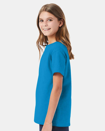 Hanes Essential-T Youth T-Shirt 5480 #colormdl_Teal