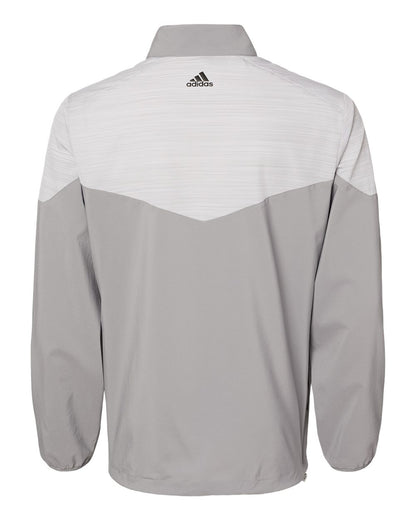 Adidas Heather Chevron Quarter-Zip Windshirt A546 #color_Grey Three/ Grey Three Heather