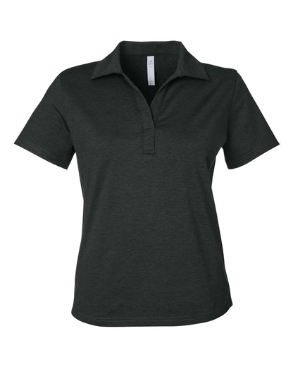 Glyder Women's Fairway Marbled Jersey Polo PDP7058 #color_Black
