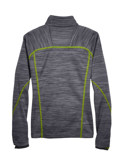 North End Women's Flux Mélange Bonded Fleece Jacket 78697 #color_Carbon/ Acid Green
