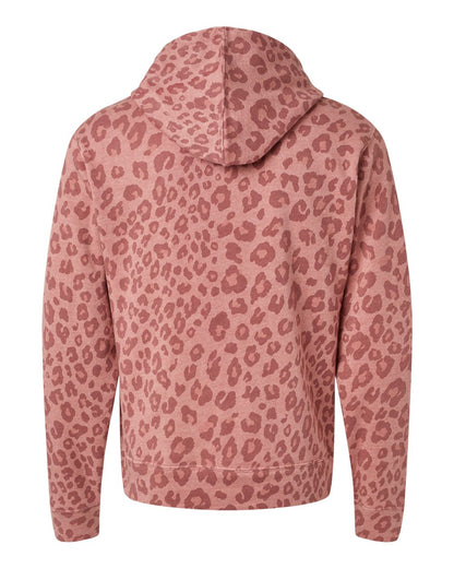 J. America Men's Triblend Fleece Hooded Sweatshirt 8871 #color_Dusty Rose Leopard Triblend
