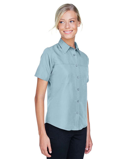 Harriton Women's Key West Short Sleeve Performance Staff Shirt M580W #colormdl_Cloud Blue