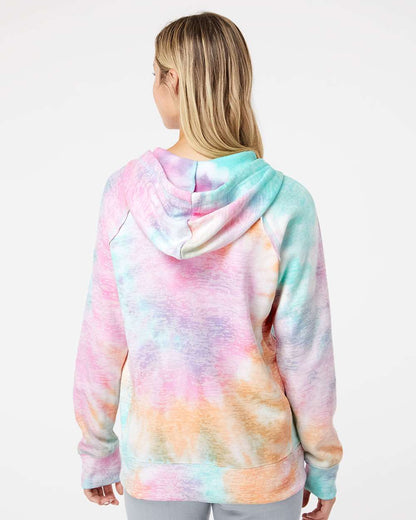MV Sport Women’s Courtney Burnout V-Notch Hooded Sweatshirt W1162 #colormdl_Rainbow Sorbet