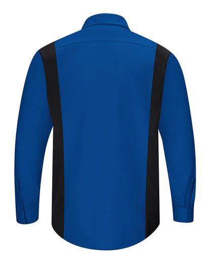 Red Kap Men's Tall Performance Plus Long Sleeve Shirt with OilBlok Technology SY32T #color_Royal Blue/ Black