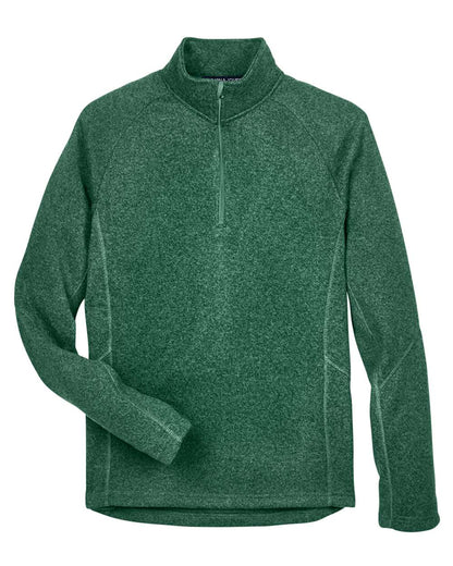 Devon & Jones Unisex Bristol Sweater Fleece Quarter-Zip Pullover DG792 #color_Forest Heather