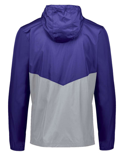 Holloway Men's Packable Quarter-Zip Jacket 229534 #color_Purple/ Athletic Grey