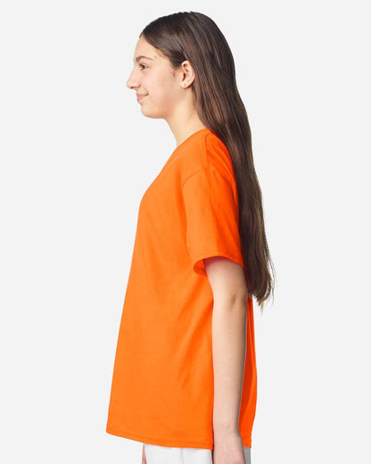 Gildan Youth Light Cotton T-Shirt 3000B #colormdl_Safety Orange
