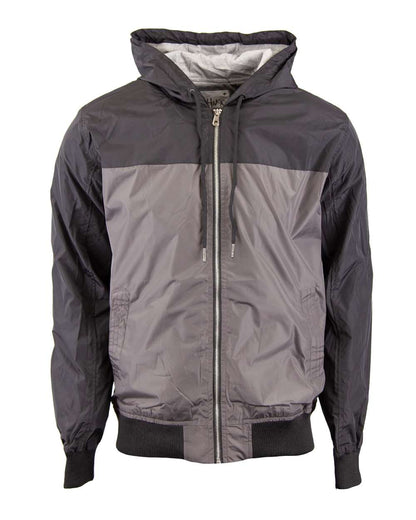 Shaka Wear Unisex Windbreaker Jacket SHWBJ #color_Black/ Grey
