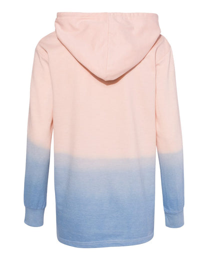 MV Sport Women's French Terry Ombré Hooded Sweatshirt W20185 #color_Cameo Pink/ Stonewash