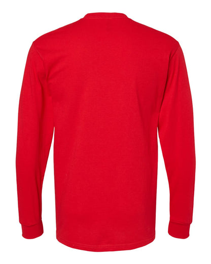 M&O Unisex Gold Soft Touch Long Sleeve T-Shirt 4820 #color_Deep Red