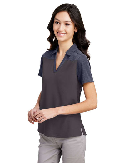 CORE365 Women's Fusion ChromaSoft™ Colorblock Polo CE112CW #colormdl_Carbon/ Classic Navy Heather