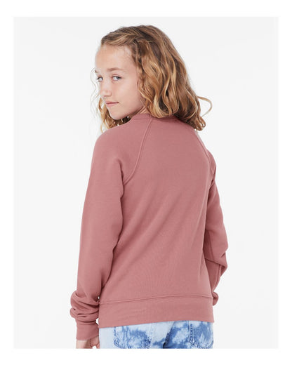 BELLA + CANVAS Youth Sponge Fleece Crewneck Sweatshirt 3901Y #colormdl_Mauve