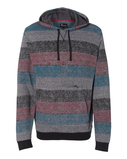 Burnside Printed Stripes Fleece Sweatshirt 8603 #color_Red/ Black