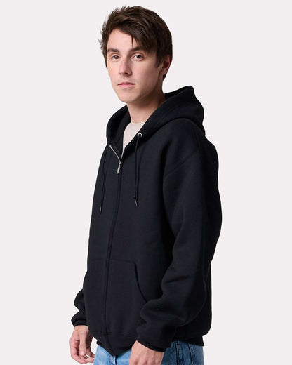 JERZEES Unisex Rugged Full-Zip Hooded Sweatshirt Z12MR #colormdl_Black Ink