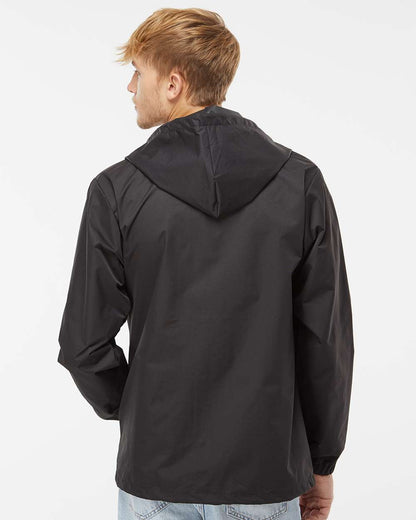 Independent Trading Co. Water-Resistant Hooded Windbreaker EXP95NB #colormdl_Black/ Black