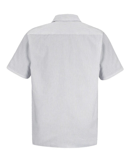 Red Kap Men's Premium Short Sleeve Work Shirt SP20 #color_CW-White/ Charcoal Stripe